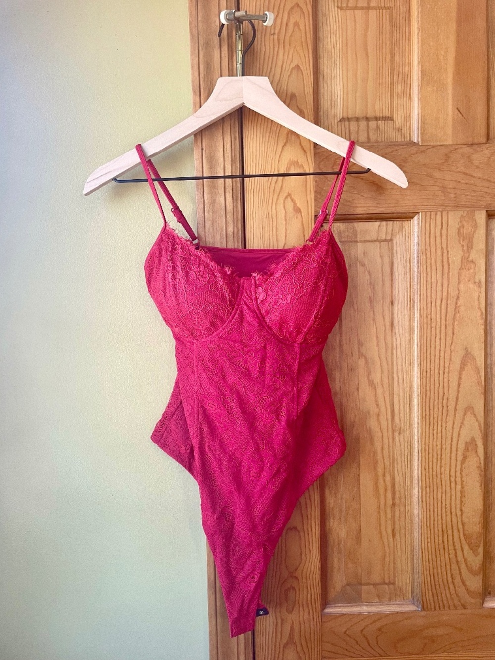 Klassy Network Red Lace Corset Bodysuit Brami Camisole Small